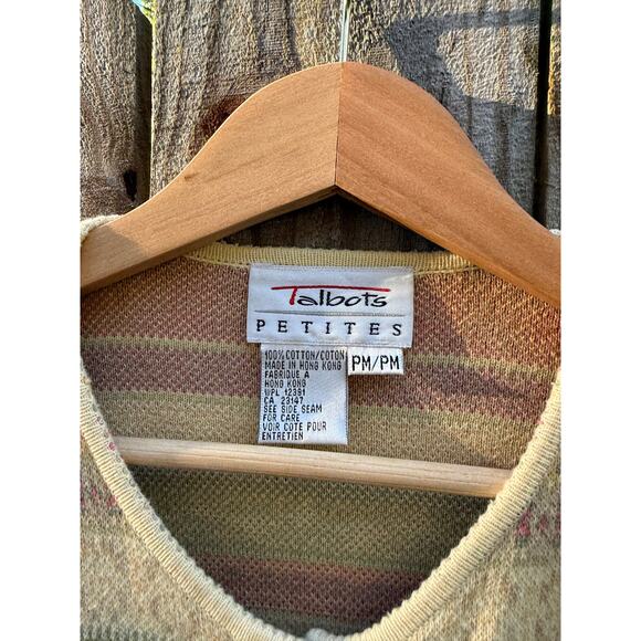 Vintage 90s Fair Isle Knit Cardigan, Talbots Petite (Made in Hong Kong) - Picture 3 of 7